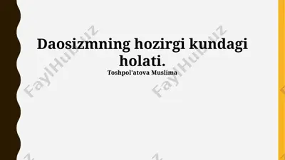 daosizmning hozirgi kundagi holati — PPTX
