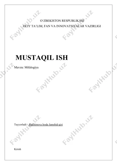 mifologiya maqolasi — DOCX