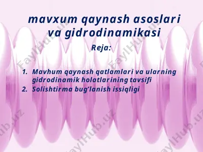 mavhum qaynashasoslarivagidrodinamikasi — PPTX