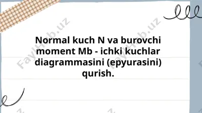 kuchlar ta'siri nuqtasi aniqlanadi — PPTX