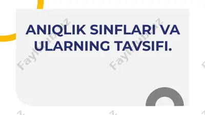 aniqlik sinflari va ularning tavsifi — PDF