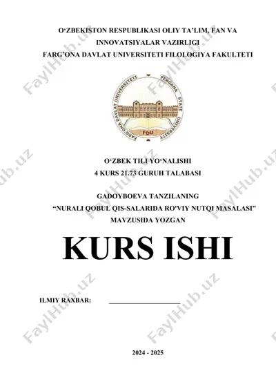"nurali qobul qis-salarida ro'viy nutqi masalasi" — DOCX