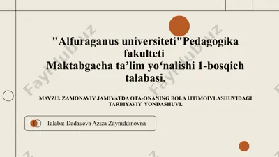 bola ijtimoiylashuvi va tarbiyaviy yondashuvlar — PPTX