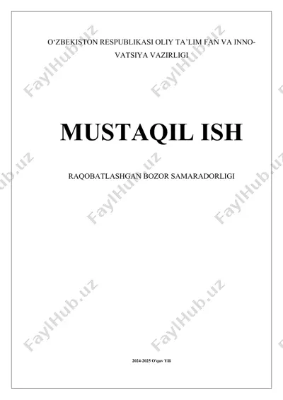 raqobatlashgan bozor samaradorligi — DOCX