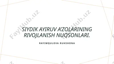 siydik ayiruv a’zolarining rivojlanish nuqsonlari — PPTX