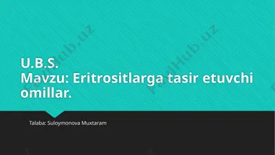 eritrositlarning gatasiretuvchi omillar — PPTX