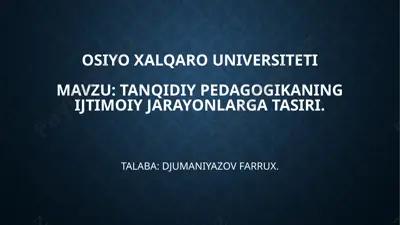 tanqidiy pedagogika — PPTX