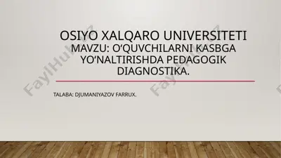 pedagogik diagnostika — PPTX