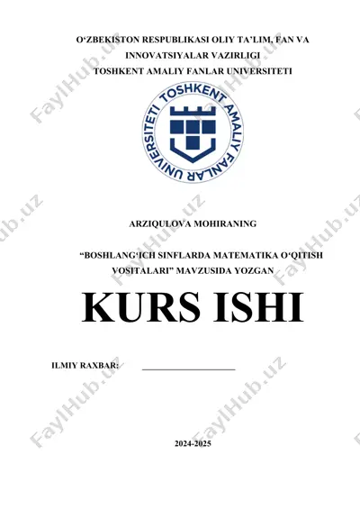 boshlang'ich sinflarda matematika o'qitish vositalari — DOCX