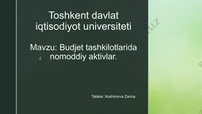 budjet tashkilotlaridan nomoddiy aktivlar — PPTX