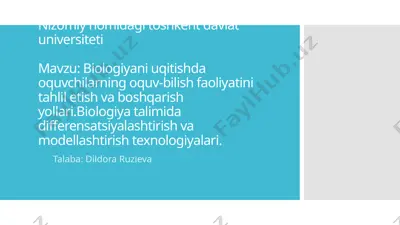biologiya o'qitish metodlari tahlili — PPTX
