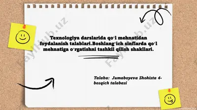 texnologiya darslarida qo‘l mehnati — PDF