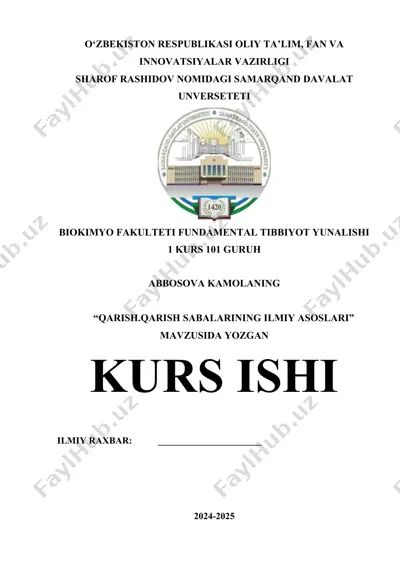 "qarish.qarish sabalarining ilmiy asoslari" kurs ishi — DOCX