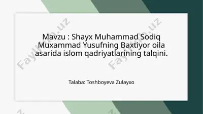 islomiy oila tuzilmasi — PPTX