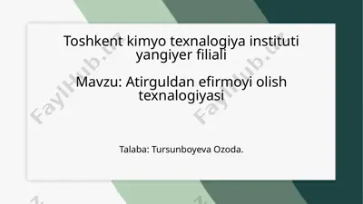 atirgul danefirmoyi olishtexnologiyasi — PPTX