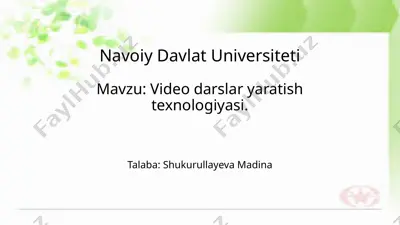 videodarslaryaratishtexnologiyasi — PPTX