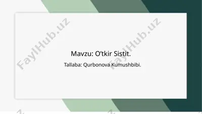 o'tkir sistit — PPTX