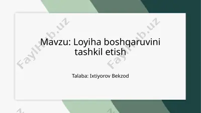 loyihaboshqaruvinitashkiletish — PPTX