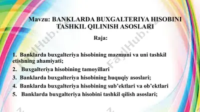 banklarda buxgalteriya hisobi — PPTX
