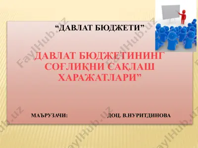 давлат бюджетининг соғлиқни сақлаш харажатлари — PPTX