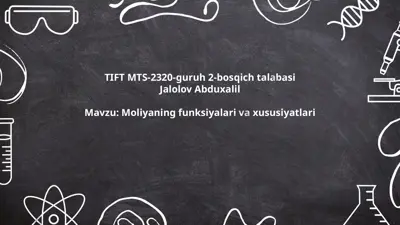 moliyaning funksiyalari va xususiyatlari — PPTX