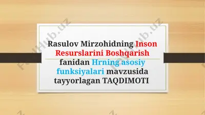 hr ning asosiy funksiyalari — PPTX