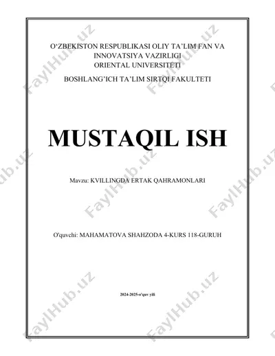 kvillingda ertak qahramonlari — DOCX