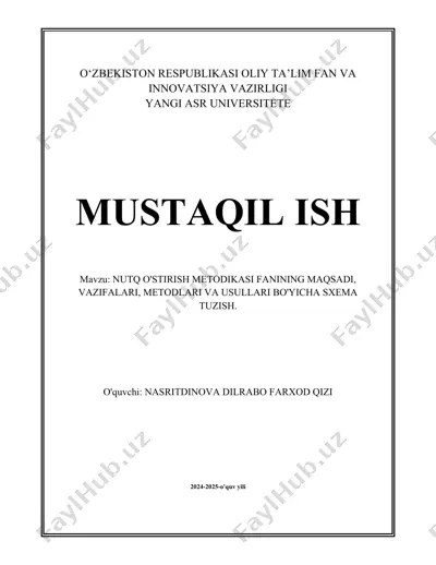 nutq o'stirish metodikasi — DOCX