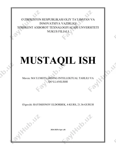 ma'lumotlar omborini boshqarish tizimlari (dbms) — DOCX