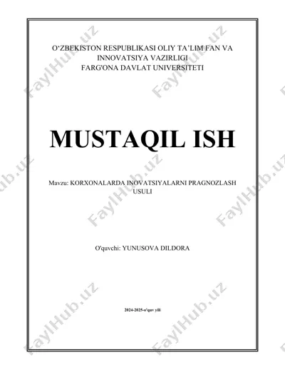innovatsiyalarni bashorat qilishning ahamiyati — DOCX