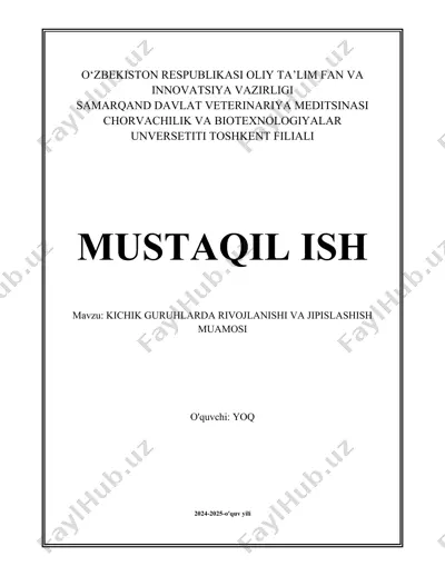 kichik guruhlar rivojlanishi va jipslashishi — DOCX