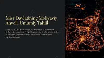 misr davlatining moliyaviy ahvoli: umumiy tahlil — PPTX