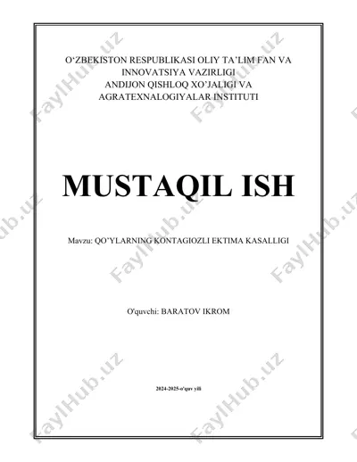 qo'ylarning kontagiozli ekzema — DOCX