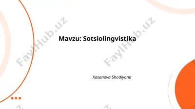 sotsiolingvistika — PPTX