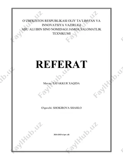 tafakkur haqida referat — DOCX