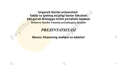 shaxsning kommunikativ malakalari prezintatsiyasi — PPTX