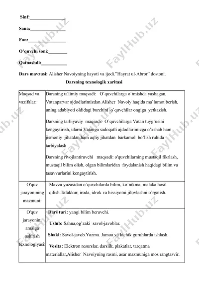 alisher navoiyning hayoti va ijodi. "hayrat ul-abror" dostoni — DOC
