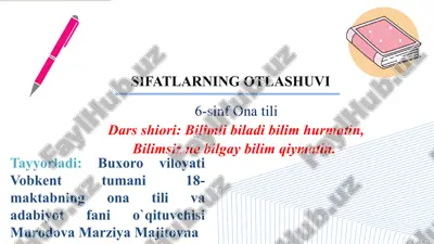 sifatlarning otlashuvi — PPTX