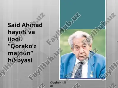 "qorako‘z majnun" hikoyasi — PPTX