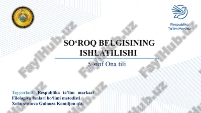 so‘roq belgisining ishlatilishi — PPTX
