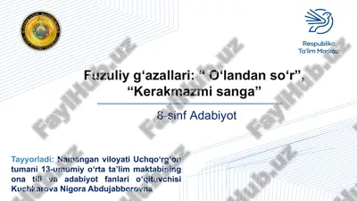 muhammad fuzuliy "beshinchis ortiqcha" metodi — PPTX