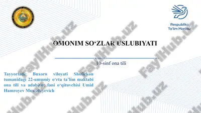 omonim so‘zlar uslubiyati — PPTX