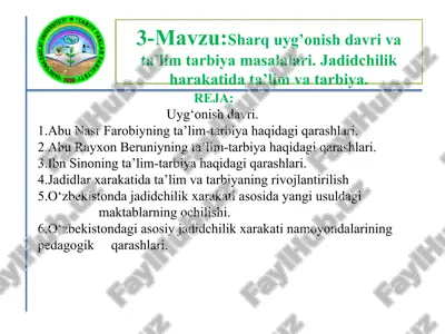 jadidchilik xarakatida ta'lim va tarbiya — PPT
