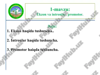 genlar va ularning xususiyatlari — PPT