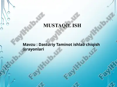 dasturiy taminot ishlab chiqish — PPTX
