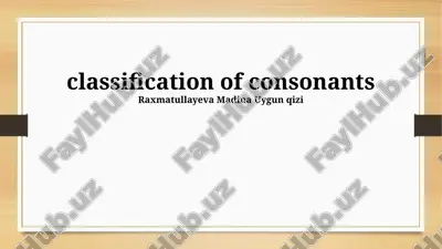 classification of consonants — PPTX