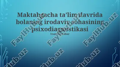 irodaviy sohada yoshga bog'liq psixodiagnostika — PPTX