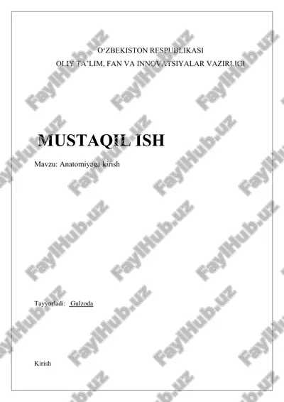 anatomiyaga kirish — DOCX