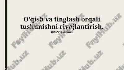 o'qish va tinglash orqali tushunishni rivojlantirish — PPTX