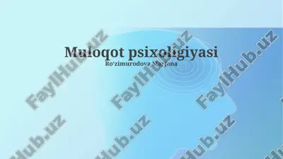 muloqot psixologiyasi — PPTX